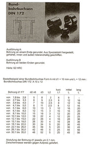 [301354] Bundbohrbuchse d1=6.0 Ausführung A kurz. DIN 172